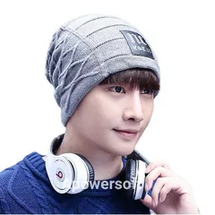 ニット帽　送料無料　ダークグレー　ライトグレー