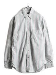 【お得なクーポン配布中!】 80s ビンテージ エディーバウアー ストライプ 長袖 ネルシャツ S シャモア