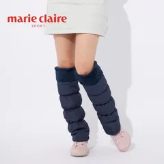 新品未使用！ 中綿レッグウォーマー ネイビー 紺 レディース 撥水加工 裏起毛 保温 暖かい アジャスター 調節ゴム付き 防寒 ゴルフウェア スポーツ アウトドア marie claire マリクレール  フリーサイズ 732923 秋 冬