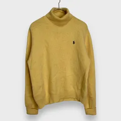 ☆RalphLauren☆ラルフローレン☆タートルネックセーター☆ウールニット☆ポニーマーク☆☆イエロー☆レディースL☆N24M
