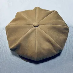 ハンドメイド　ビッグキャスケット　キャメル　コットン　微起毛　サイズオーダー
