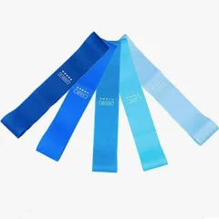 ▼トレーニングバンド ゴムチューブ　エクササイズバンド5本セット　ブルー