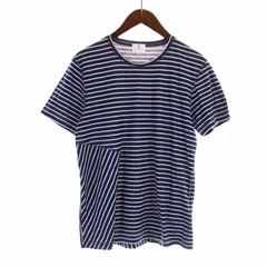 ランバンオンブルー LANVIN en Bleu Tシャツ カットソー 半袖 クルーネック ボーダー コットン 48 M 紺 ネイビー 白 ホワイト /KUのサムネイル