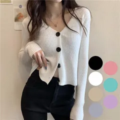 ニットカーディガン ショート丈 レディース Vネック やさしい雰囲気 セーター 秋 冬 ニット カーディガ 前開き ボタン付き アウター 長袖