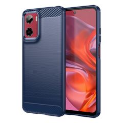 【在庫処分】炭素繊維カバー ケース 品質TPU G05 ケース 保護 Moto 軽量 Motorola 弾力性付き衝撃吸収バンパーMotorola Moto 適用対象 G05 [YEZHU] 專用スマホケース(ブルー)