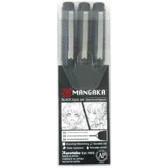 【 新品 未開封 】   呉竹 ZIG CARTOONIST MANGAKA BLACK3V2 CNM3VBK2 未使用 送料無料のサムネイル