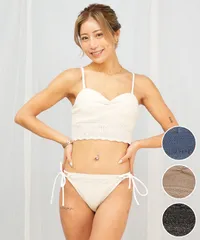 【ムラスポ公式】新品 Beach Queen ビーチクイーン 水着 レディース  ラメ ニット キャミ 403060のサムネイル