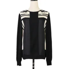 a1387】HERMES エルメス 長袖 シルク ブラウス 38 ブラック a1387