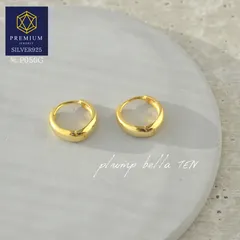 Plump Bella TEN｜SILVER925×K18gp　ぷっくりドロップ・リングフープピアス　P050G