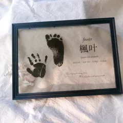 【クリアポスター 横】フレーム付き 手形足形 命名書 バースデーポスター