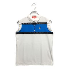 中古 レディース アルチビオ archivio ノースリーブ 38(M) 白×青 ホワイト×ブルー ポロシャツ