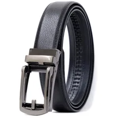 ブラックB_ウエスト100cmまで対応 [BEEL] ベール ベルト メンズ 牛革 オートロック式ベルト レザー 紳士 穴無し 大きいサイズ ビジネス スーツ カジュアル 【バックルタイプ：シンプル】 シュリンク ブラック