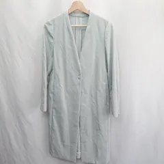 ◇ ⊂ UNITED ARROWS green label relaxing ダブルクロス ノーラペル 長袖 コート サイズ38 グリーン系 レディース E  【1412090036798】