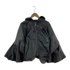 COMME des GARCONS フェイクレザー変形フードジャケット L ブラック