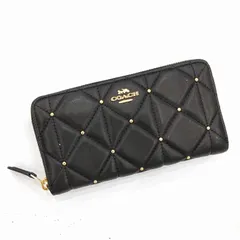 新品　COACH　コーチ　キルティング　長財布　黒 公式】COACH – コーチ | アコーディオン ジップ ウォレット