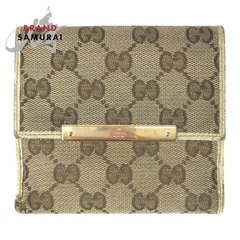 定価5万円ほど 美品 グッチ 112664 Wホック財布 GG柄 ベージュ 定価5万円ほど 美品 グッチ 112664 Wホック財布 GG柄 ベージュ