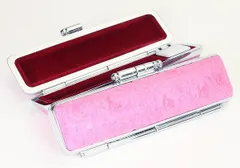 印鑑ケース はんこケース ST枠 ニューオースト ケース ピンク 16.5mm ～ 18mm 朱肉付き おしゃれ オーストリッチ柄 印鑑収納 プレゼントやギフトに！ 16.5ミリ 18ミリ 実印 銀行印 認印 個人ハンコ