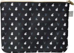 【数量限定】フラットポーチ MF-2006 ジャガードシリーズ ミッフィー (約)縦20×横27cm miffy ワタナベ(Watanabe)