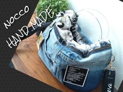 No.717【DENIM✖️RingHandle BAG♡⚮̈】デニムリメイクリングハンドルバッグ👖