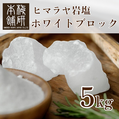 【梅研本舗】 食用 ヒマラヤ岩塩 ホワイト ブロック 5kg 塊 食塩