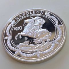 【 馬上のナポレオン 銀貨 】 1997年 リベリア　20ドル　プルーフ 銀貨