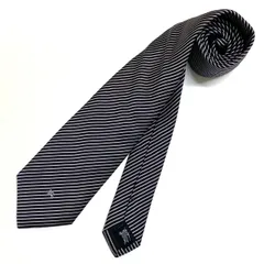 【BURBERRY BLACK LABEL】バーバリーブラックレーベル/ストライプネクタイ/ブラック×シルバー