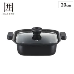 囲 IH対応角型卓上鍋 20cm 3L ガラス蓋 KK-20W タマハシ ガス火のサムネイル