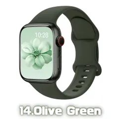 【Apple Watch 交換用バンド】シリコン スポーツバンド 14,オリーブグリーン 全14色/全4サイズ展開 38 40 41 42 44 45 49mm対応 Series 1〜9 SE Ultra兼用 アップルウォッチ AppleWatch ベルト