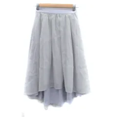 ナイスクラップ NICE CLAUP フレアスカート フィッシュテールスカート ミモレ丈 チュール グレー 紫 パープル /HO8