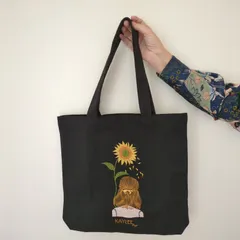 ベトナム刺繍入りトートバッグ　ブラック