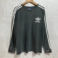 adidas アディダス ロングスリーブ Tシャツ ロゴ トレフォイル スリーストライプス 長袖 トップス L オリジナルス ブラック 黒 メンズ レディース SG318-10