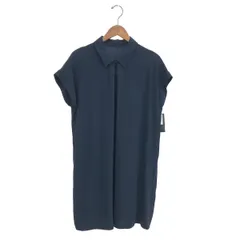 美品 LEILIAN レリアン 半袖シャツ ワンピース 大きいサイズ:13  ネイビー  レディース 　240001149087