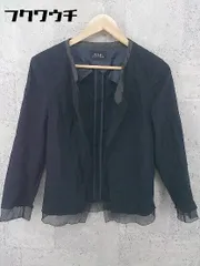 ◇ RITSUKO SHIRAHAMA リツコシラハマ 裾フリル 長袖 ノーカラージャケット サイズ2 ネイビー レディース 【中古】 【1002801248031】のサムネイル
