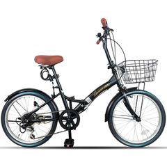 Special Price: TOMONAU 20-inch Folding Bicycle with Puncture-Resistant Tires, 6-Speed ​​Gears, Basket, Wire Lock, Light, and Adjustable Handlebar Height. Perfect for Commuting, School, and City Riding. Features Front and Rear Mudguards. Minivelo - T-FDB206SPG