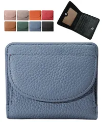 [グリーンパキラ] 財布 レディース 二つ折り ミニ財布 本革 コンパクト ボックス型 小銭入れ 小さい ミニウォレット ミニマリスト (ネイビー) [ネイビー]