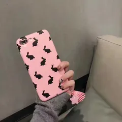アイフォンケース うさぎ ピンク ボンボン ハート レディース 星 スター iPhone6/6s iPhone7/8 携帯カバー スマートフォン