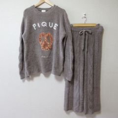 良品 22AW gelato pique ジェラートピケ ベビモコ パンJQDプルオーバー＋アランロングパンツ ルームウェア セットアップ F ブラウン レディース 古着 中古 USED
