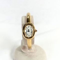 ！人気商品！Cartier カルティエ Baignoire ベニュワール K18YG クオーツ腕時計 ギャランティカード・付属品あり  WGBA0018