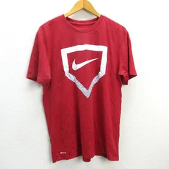 z■ナイキ/NIKE THE NIKE TEE DRI-FIT ロゴプリントTシャツ【L】赤/men's/57【中古】■