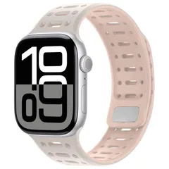 【人気商品】[Amizee] コンパチブル アップルウォッチ マグネチッ バンド 49/46/45/44/42/41/40/38mm ソフトシリコン通気性ストラップ Ultra 3/2/1 シリーズ 11 10 9 8 7 6 5 4 SE3/2/1 用（スタ