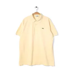 70s 80s ラコステ フランス製 鹿の子 ポロシャツ イエロー ヴィンテージ 半袖 LACOSTE フララコ メンズL相当 古着 CC0158