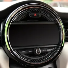 MINI ミニクーパー F55 F56 コンソール カーボンファイバー ナビゲーション アクセサリー スクリーン フレームトリム リアルカーボン調のサムネイル
