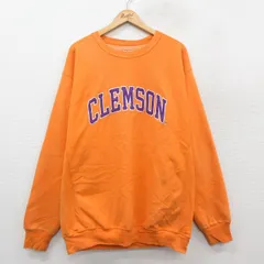 XL/古着 STEEVE&BARRYS 長袖 スウェット メンズ CLEMSON 大きいサイズ オレンジ 25sep25 中古 スエット トレーナー トップス