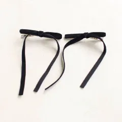 ☆ ブラック ☆ フリー ☆ アトリエ長めリボンヘアクリップ2個セット ヘアクリップ キッズ 2個セット ヘア クリップ 68542302 アトリエ長めリボンヘアクリップ リボン 子供 女の子 大人っぽい 卒園式 入学式 結婚式 発表会 かわいい おしゃれ