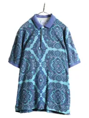 【お得なクーポン配布中!】 90s チャップス ラルフローレン 総柄 鹿の子 半袖 ポロシャツ L ポロ