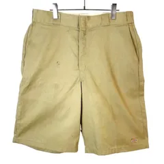 Dickiesディッキーズ42283ワークショーツハーフパンツショートパンツツイル生地ロゴタグワンポイントカーキベージュセルフォンポケットスケーターファッションストリートアメカジloosefitルーズフィットvintageヴィンテージ50512