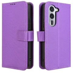 arrows Alpha ケース 手帳 F-51F チェック柄 手帳 ケース 【Color】パープルのサムネイル