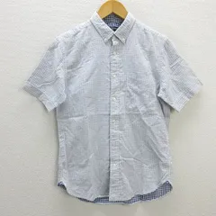 z■ユナイテッドアローズ/UNITED ARROWS B＆Y 半袖BDシャツ ギンガムチェック【S】薄青/men's/58【中古】■