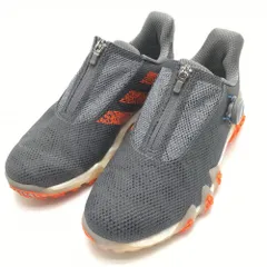 【美品】アディダス ゴルフシューズ ダークグレー×オレンジ GX3935 コードカオス22 スパイクレス  メンズ 24.5 ゴルフウェア adidas