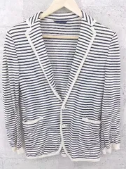 ◇ green label relaxing UNITED ARROWS ボーダー 長袖 カーディガン S アイボリー　ブラック #  【1002797486592】